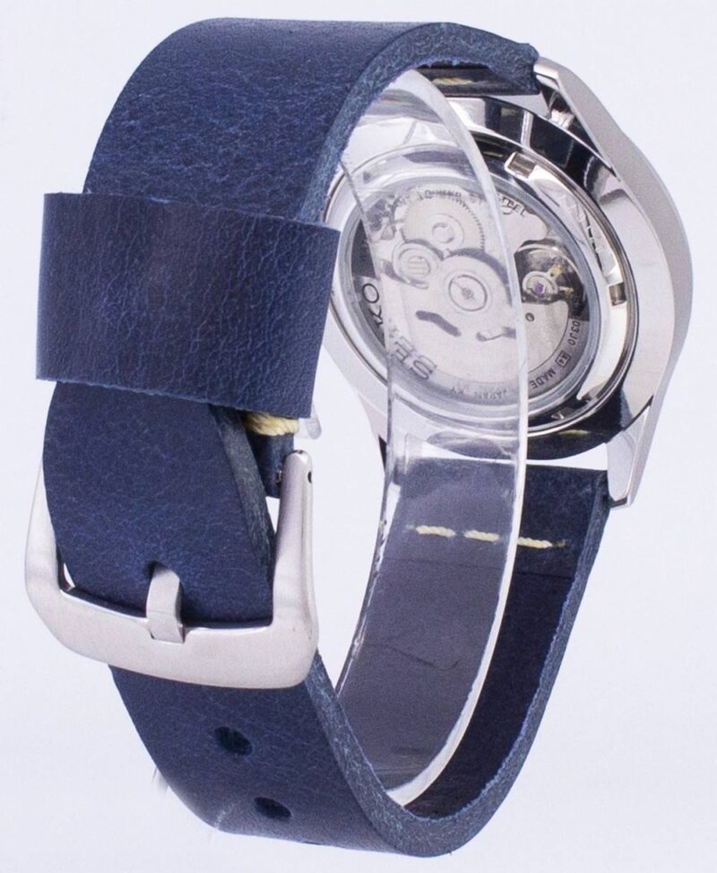 Seiko 5 Sports SNZG11J1-var-LS15 Automatic Dark Blue Leather Strap Men's Watch