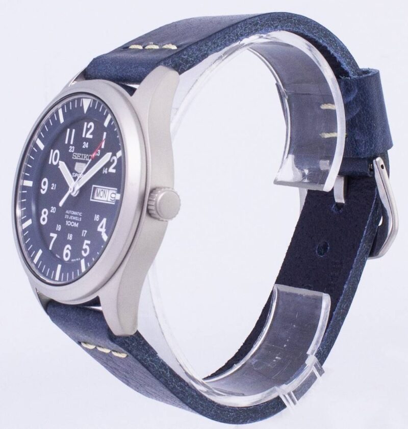 Seiko 5 Sports SNZG11K1-var-LS15 Automatic Dark Blue Leather Strap Men's Watch