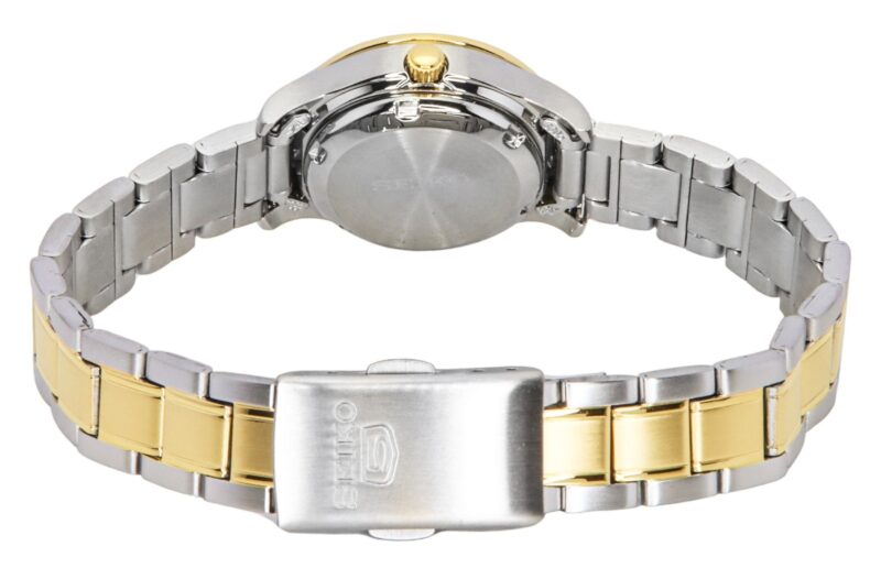 Seiko 5 Two Tone Stainless Steel Black Dial 21 Jewels Automatic SYMD94K1 Women's Watch