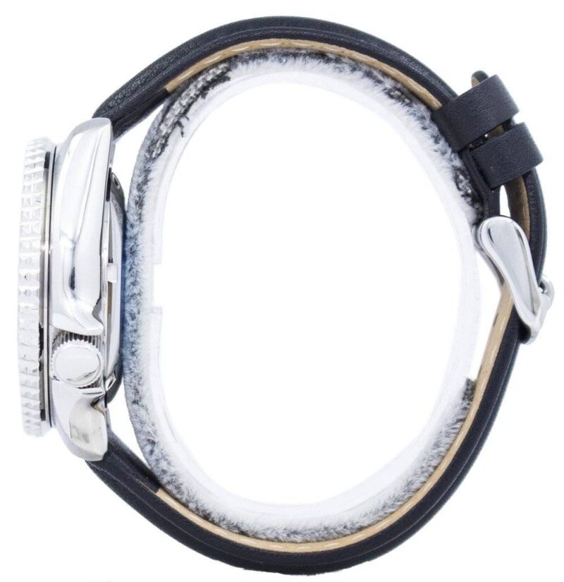 Seiko Automatic Diver's Black Leather SKX009J1-var-LS10 200M Men's Watch