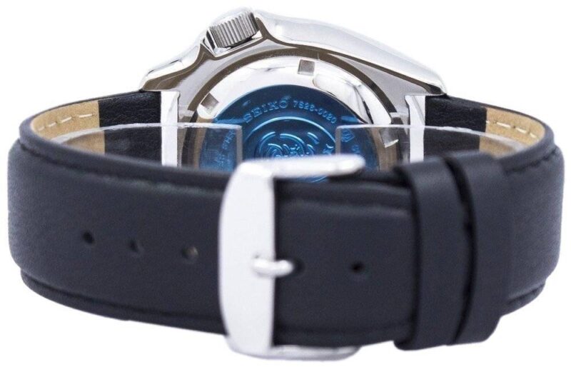 Seiko Automatic Diver's Black Leather SKX009J1-var-LS10 200M Men's Watch