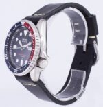 Seiko Automatic SKX009J1-var-LS14 Diver's 200M Japan Made Black Leather Strap Men's Watch