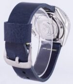 Seiko Automatic SKX009J1-var-LS15 Diver's 200M Dark Blue Leather Strap Men's Watch