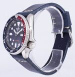 Seiko Automatic SKX009K1-var-LS15 Diver's 200M Dark Blue Leather Strap Men's Watch