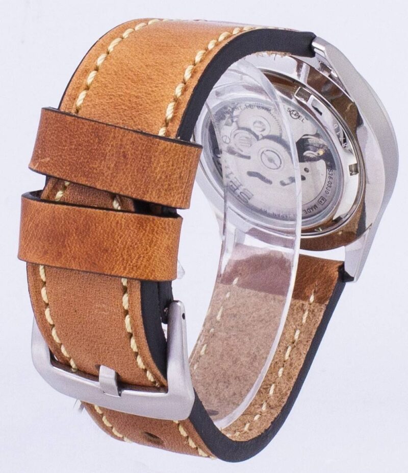 Seiko Automatic SKX009K1-var-LS17 Diver's 200M Brown Leather Strap Men's Watch