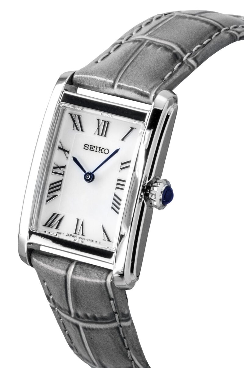Seiko Classic Leather Strap White Dial Quartz SWR099P1 Women's Watch
