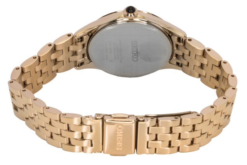 Seiko Classic Rose Gold Stainless Steel Grey Dial Quartz SUR614P1 Women's Watch