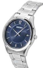 Seiko Classic Stainless Steel Blue Dial Quartz SUR419P1 100M Men's Watch