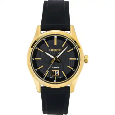 Seiko Conceptual Silicone Strap Black Dial Quartz SUR560P1 100M Men's Watch