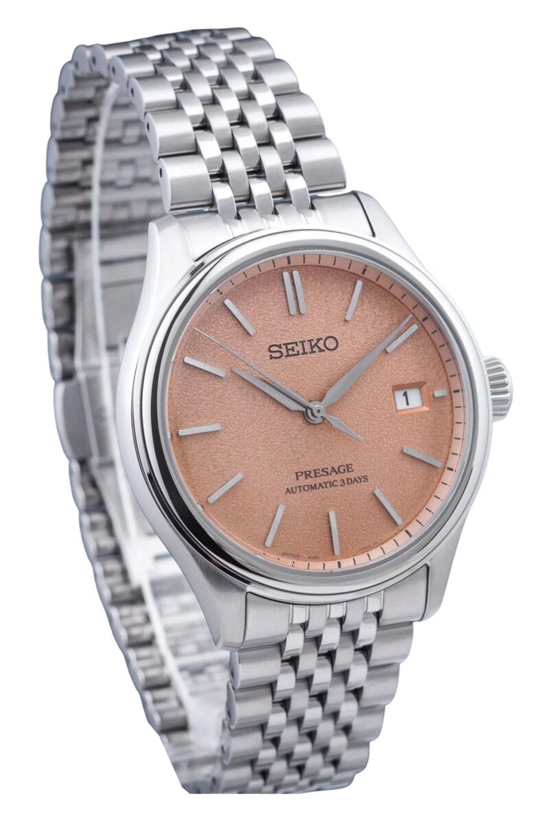 Seiko Presage Classic Araigaki Stainless Steel Orange Dial Automatic SPB467J1 100M Men's Watch