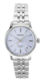 Seiko Presage Cocktail Diamond Accents Stainless Steel Light Blue Dial Automatic SRPL61J1 Women's Watch