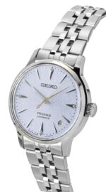 Seiko Presage Cocktail Diamond Accents Stainless Steel Light Blue Dial Automatic SRPL61J1 Women's Watch