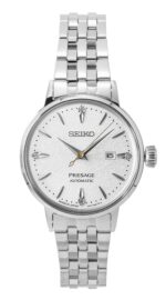 Seiko Presage Cocktail Diamond Accents Stainless Steel Silver Dial Automatic SRE017J1 Women's Watch
