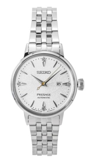 Seiko Presage Cocktail Diamond Accents Stainless Steel Silver Dial Automatic SRE017J1 Women's Watch