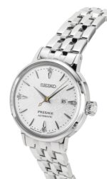 Seiko Presage Cocktail Diamond Accents Stainless Steel Silver Dial Automatic SRE017J1 Women's Watch