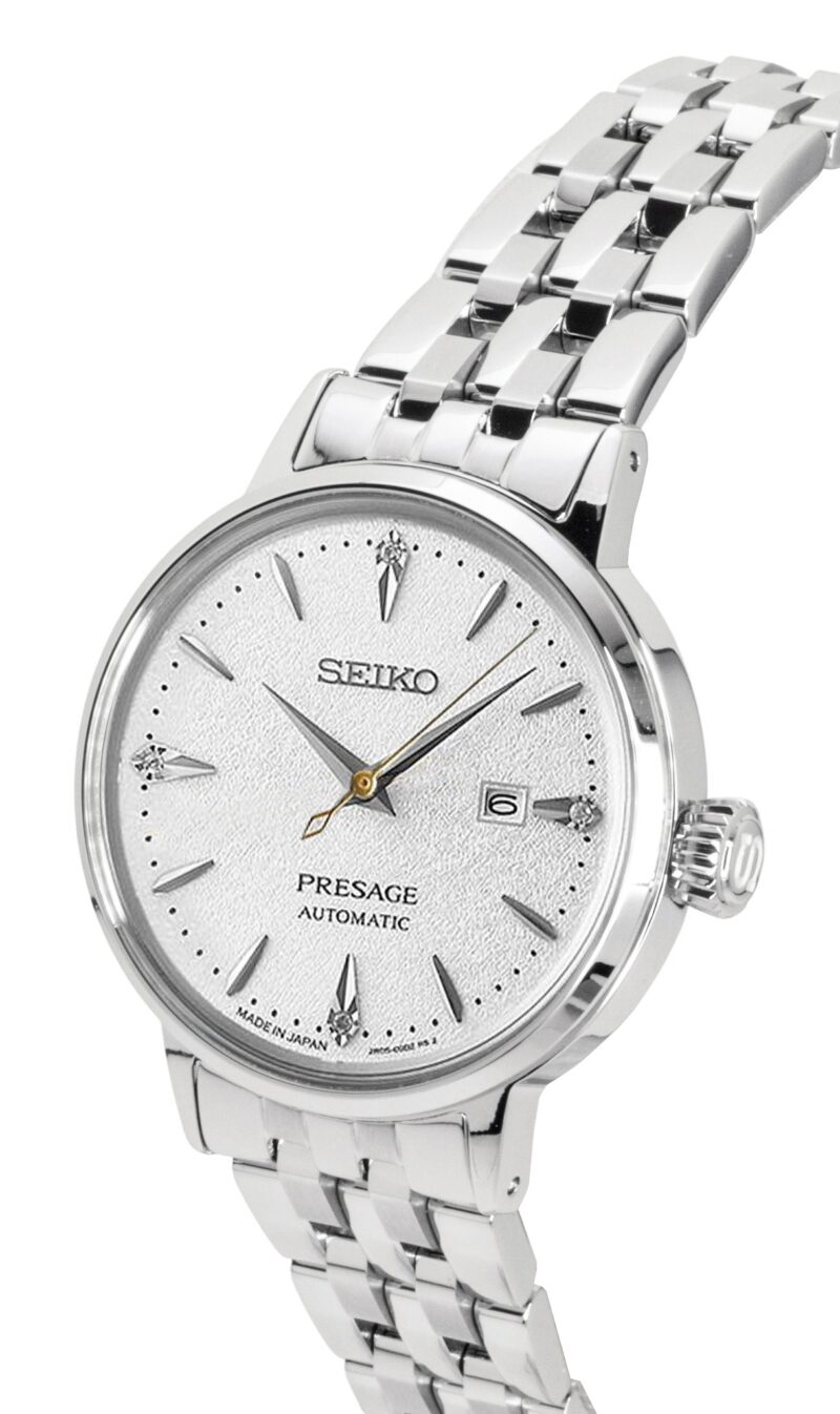 Seiko Presage Cocktail Diamond Accents Stainless Steel Silver Dial Automatic SRE017J1 Women's Watch