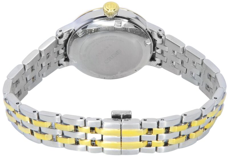 Seiko Presage Cocktail Time White Lady Diamond Accents Gold Dial Automatic SRE010J1 Women's Watch