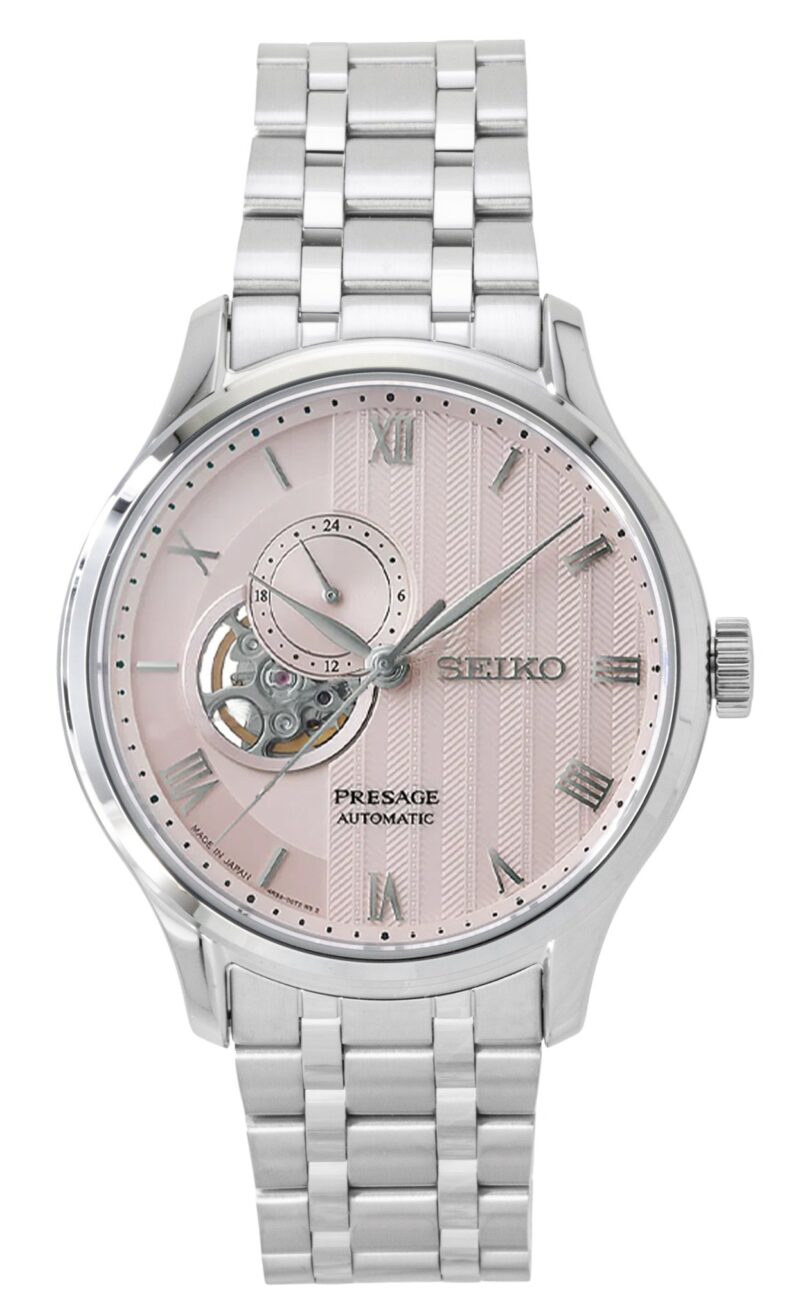 Seiko Presage Japanese Garden Stainless Steel Pale Pink Dial Automatic SSA465J1 Men's Watch