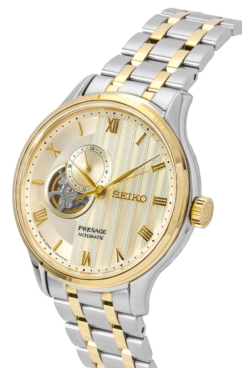 Seiko Presage Japanese Garden Two Tone Stainless Steel Gold Dial Automatic SSA464J1 Men's Watch