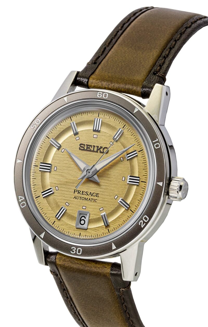 Seiko Presage Style 60's Stainless Steel Gold Dial Automatic SRPL75J1 Men's Watch