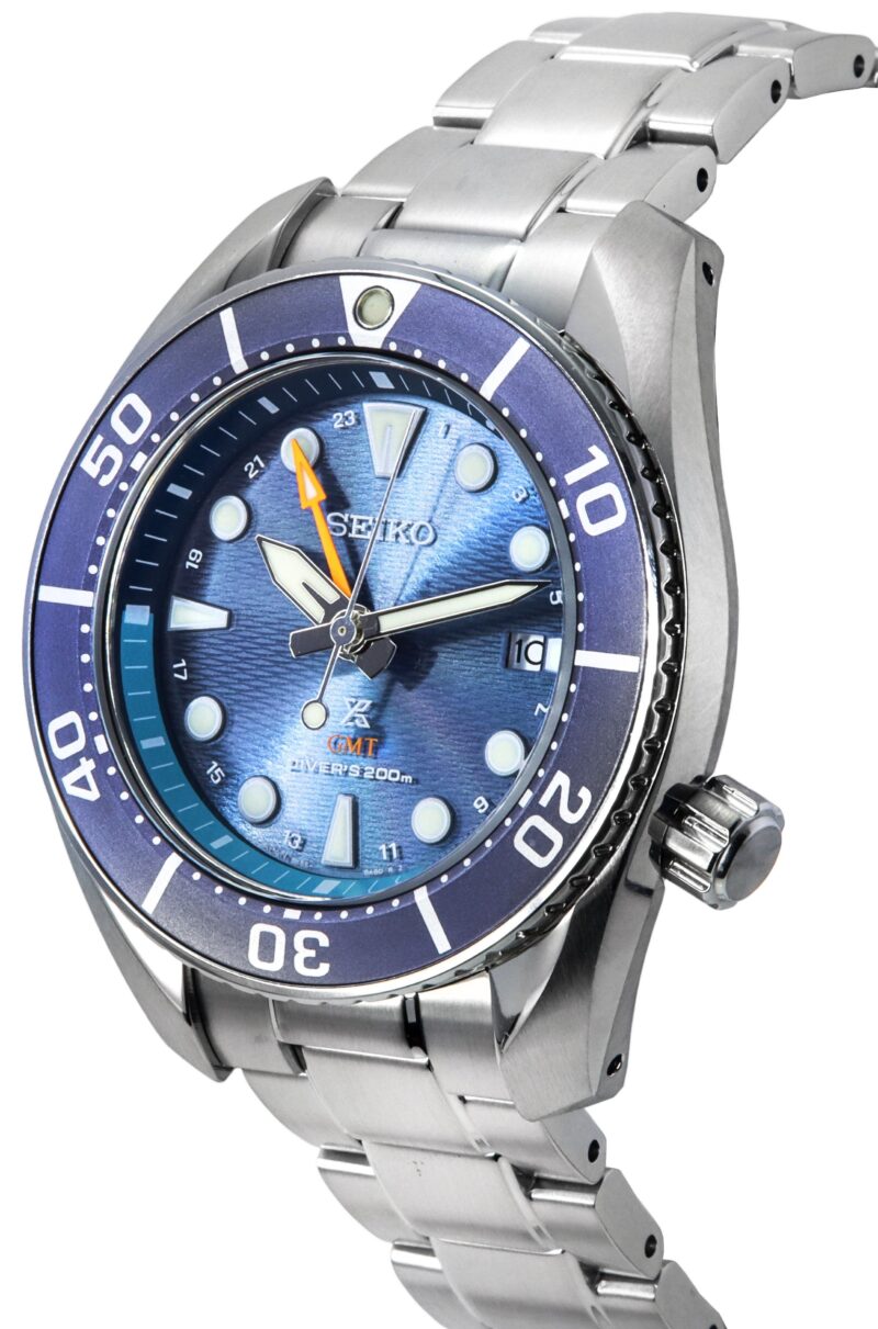 Seiko Prospex Sea Aqua Sumo GMT Blue Dial Solar Diver's SFK001J1 200M Men's Watch