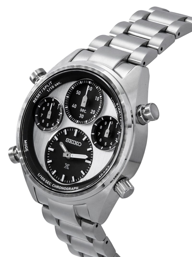 Seiko Prospex Speedtimer Panda Chronograph Stainless Steel White Dial Solar SFJ001P1 100M Men's Watch