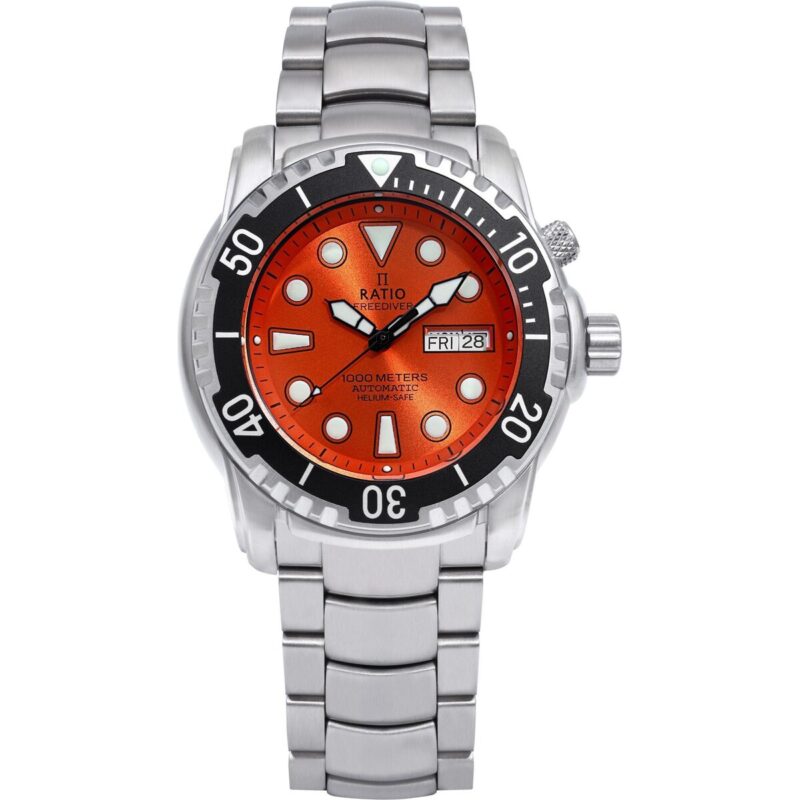 Ratio FreeDiver Helium-Safe 1000M Sapphire Automatic 1068HA96-34VA-ORG Men's Watch
