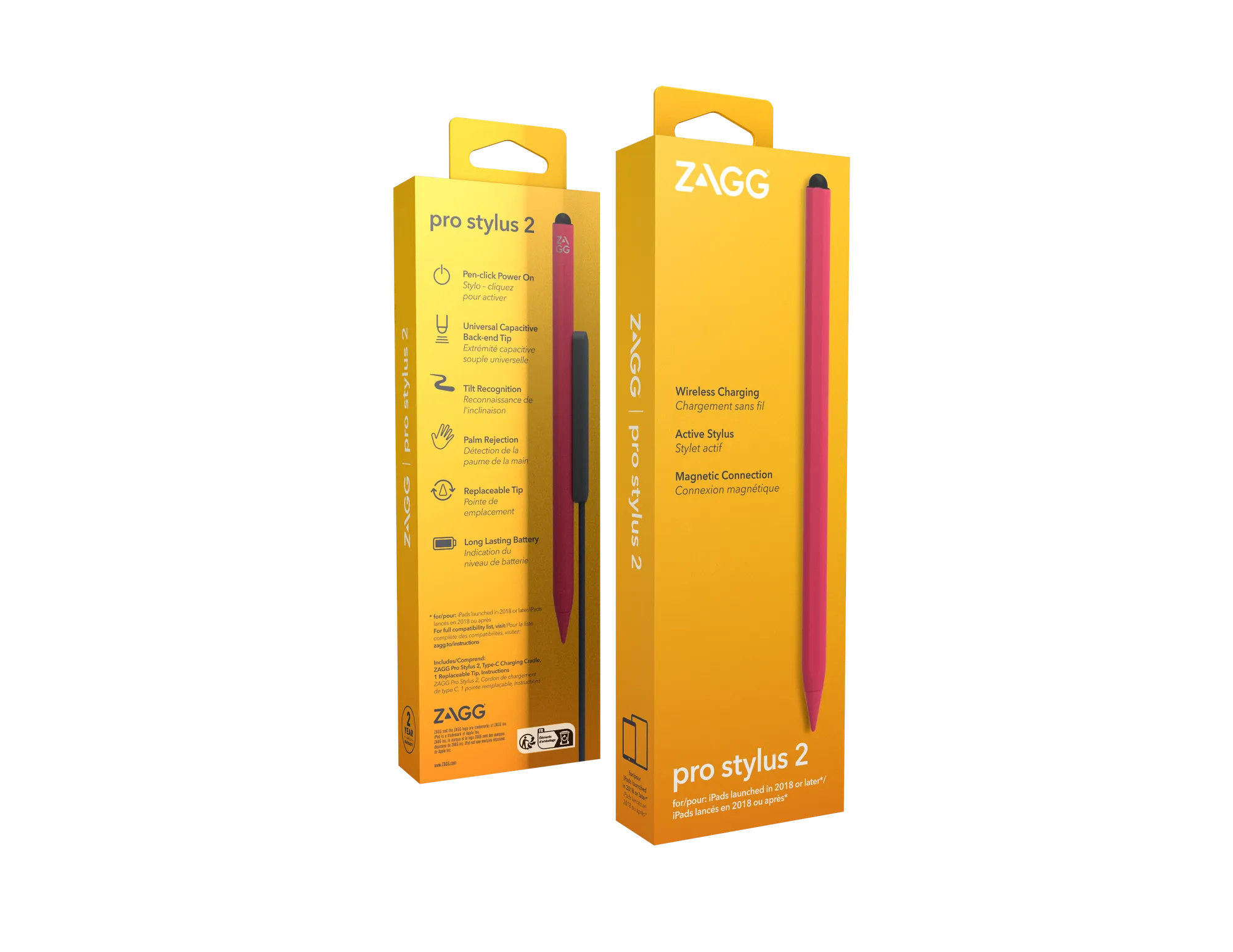 ZAGG-Pro Stylus 2-Universal Stylus-Pink- Wirelessly charged 1 -