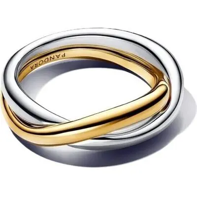 Pandora Two-tone Entwined Bands Ring (163262C00-52) Women JEWELRY