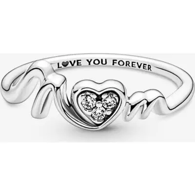 Pandora Mum PavÉ Heart Ring (191149C01-54) Women JEWELRY