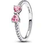 Pandora Sparkling Pink Bow Ring (193510C01-50) Women JEWELRY