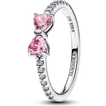 Pandora Sparkling Pink Bow Ring (193510C01-52) Women JEWELRY
