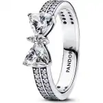 Pandora Sparkling Bow Double-row Ring (193552C01-56) Women JEWELRY