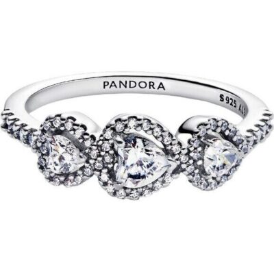 Pandora Halo Heart Trilogy Ring (194413C01-50) Women JEWELRY