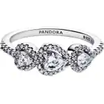 Pandora Halo Heart Trilogy Ring (194413C01-58) Women JEWELRY