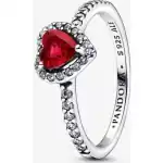 Pandora Sparkling Red Elevated Heart Ring (198421C02-52) Women JEWELRY
