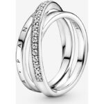 Pandora Crossover PavÉ Triple Band Ring (199057C01-58) Women JEWELRY