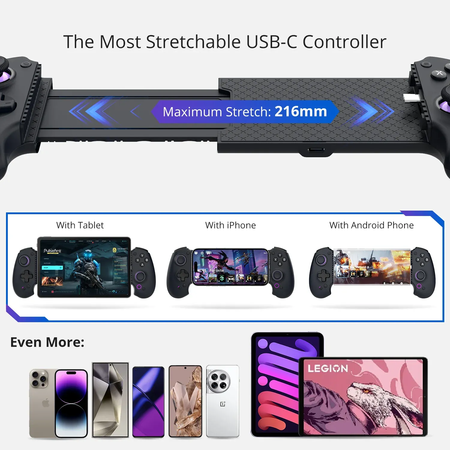 Abxylute S9 Mobile controller - USB-C + Bluetooth: Supports a wide range of phone/tablet devices compatibility; 3 Abxylute S9 Mobile controller - USB-C + Bluetooth: Supports a wide range of phone/tablet devices compatibility; - Image 3