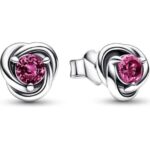 Pandora October Birthstone Eternity Circle Stud Earrings (292334C05) Women JEWELRY