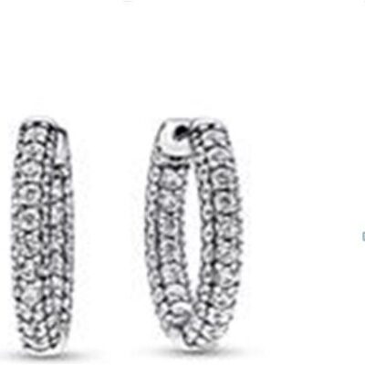 Pandora Timeless PavÉ Single-row Hoop Earrings (292624C01) Women JEWELRY