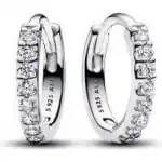 Pandora Jewelry Sparkling Double Heart Hoop Earrings (293015C01) Women JEWELRY