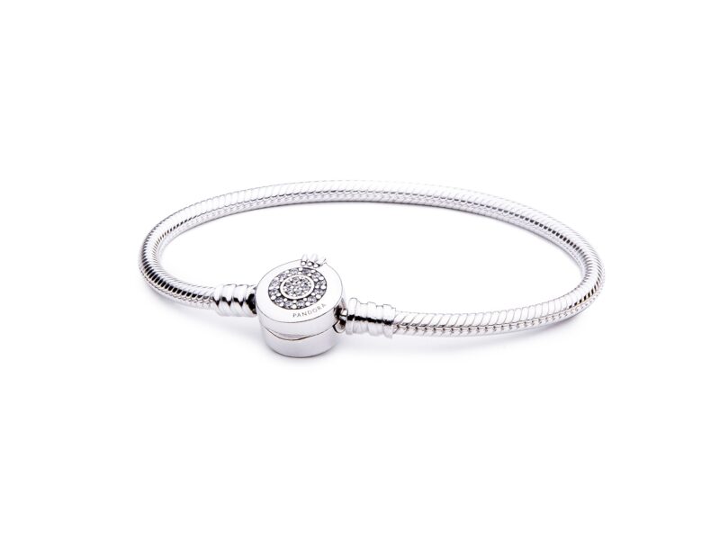 PANDORA MOMENTS SPARKLING CROWN O SNAKE CHAIN BRACELET (599046C01-18) Women JEWELRY