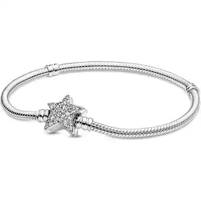 Pandora Moments Asymmetric Star Clasp Snake Chain Bracelet (599639C01-20) Women JEWELRY
