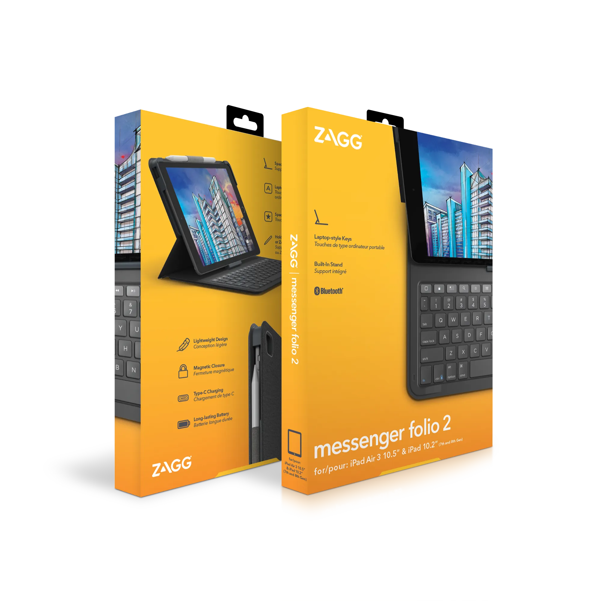 ZAGG-Keyboard Messenger Folio 2-Apple-iPad 10.2/10.5-Charcoal-UK 3 ZAGG-Keyboard Messenger Folio 2-Apple-iPad 10.2/10.5-Charcoal-UK - Image 3