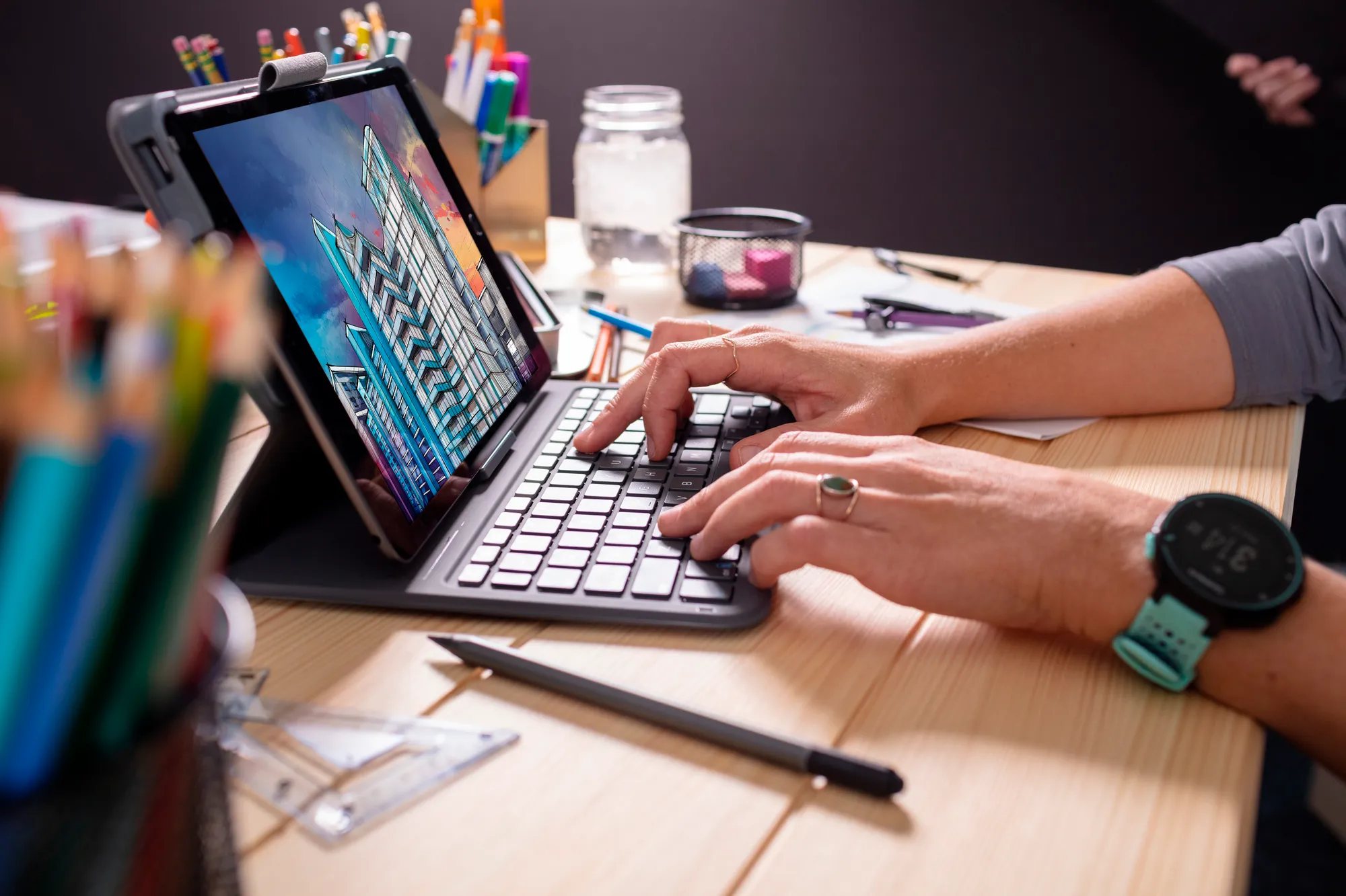 ZAGG-Keyboard Messenger Folio 2-Apple-iPad 10.2/10.5-Charcoal-UK 4 ZAGG-Keyboard Messenger Folio 2-Apple-iPad 10.2/10.5-Charcoal-UK - Image 4