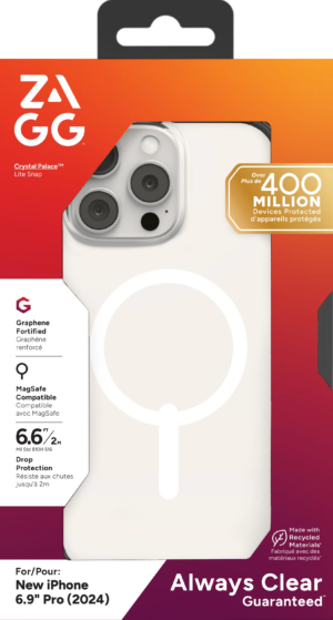 ZAGG Cases PH CrystlPal Lite Snap Apple  iP16 Pro Max  Clear