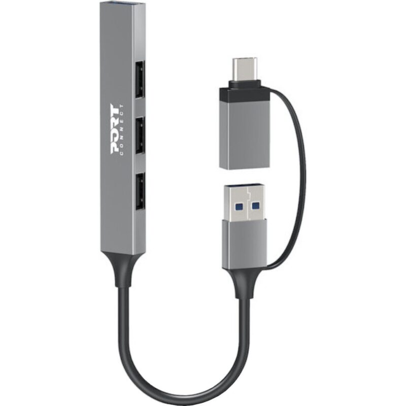 900160_Port-Connect-USB-Type-C-to-4-port-USB-A-3.0-2.0-Hub_wr_01a Port Connect USB Type-C to 4-port USB-A 3.0/2.0 Hub (900160)