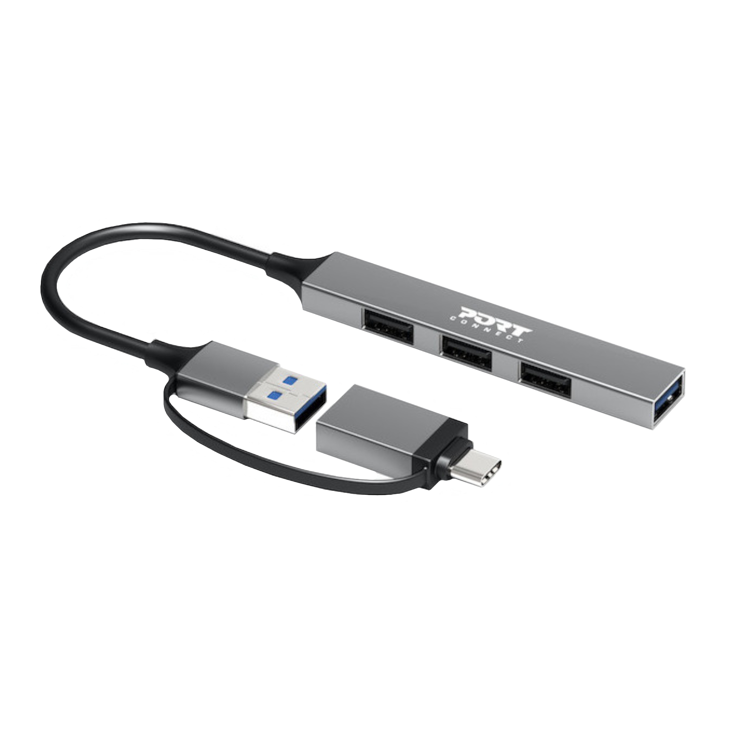 Port Connect USB Type-C to 4-port USB-A 3.0/2.0 Hub 2 Port Connect USB Type-C to 4-port USB-A 3.0/2.0 Hub - Image 2