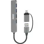 900161_Port-Connect-USB-Type-C-to-4-port-USB-A-3.0-Hub-Grey_wr_01a