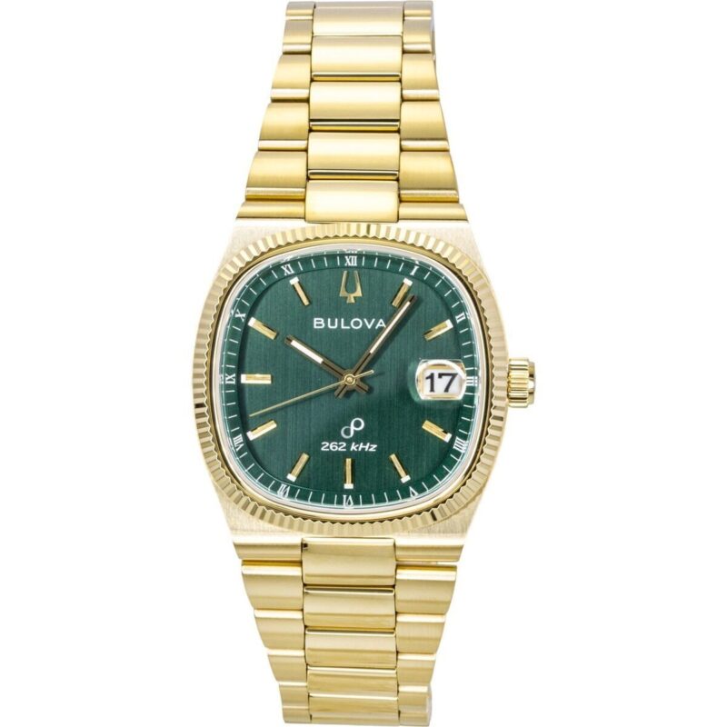 Bulova Super Seville Gold Tone Stainless Steel Green Dial Quartz 97B237 Men's Watch Bulova Super Seville Gold Tone Stainless Steel Green Dial Quartz 97B237 Men's Watch